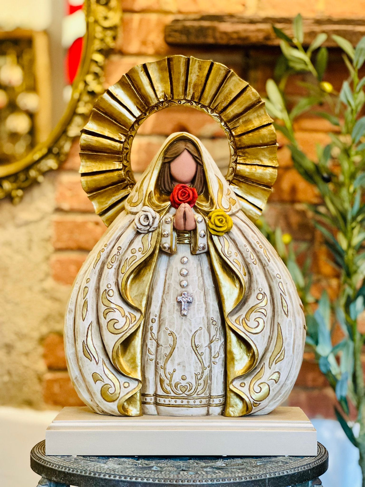 Virgen Rosa Mística 52cm